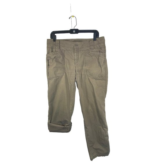 The North Face Cotton Blend Roll Up Convertible Pants Brown Tan Size 10 - Picture 7 of 10